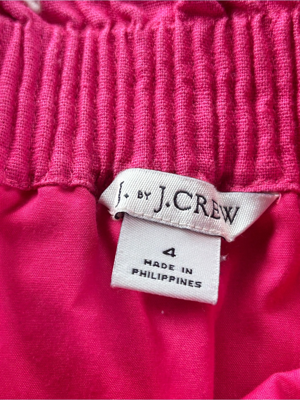 J-Crew Women’s 4 Scallop Skirt Hot Pink Linen Cotton Blend‎ - Picture 3 of 6